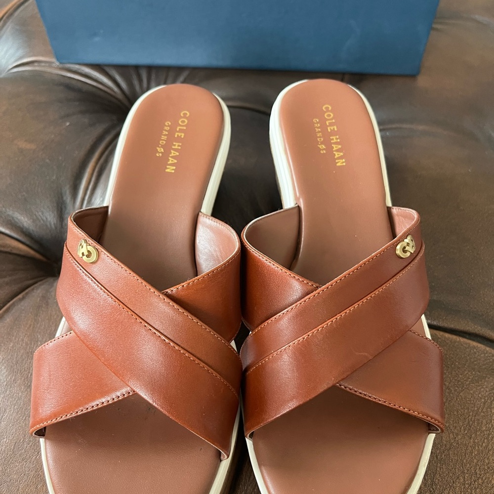 Cole Haan Brown Leather Sandals - Picture 2 of 4